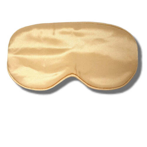 Silk Satin Eye Sleep Mask Gold - with Pouch FREE POST Makeup in Australia - Picture 1 of 8