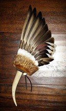 NATIVE AMERICAN SMUDGE FAN Feathers Antler Ce...