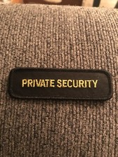Private Security Patches Black And Gold 1-1/8  X 3-3/4  
