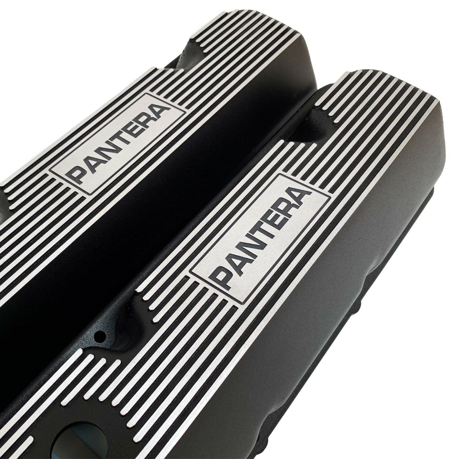 Ford 351 Cleveland De Tomaso Pantera Black Valve Covers - Style 3 - Ansen USA