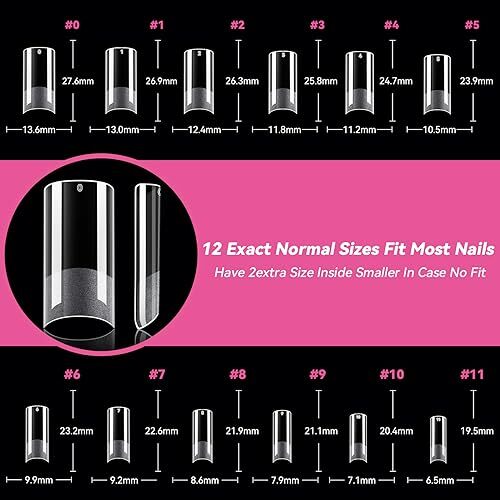Medium Square Nail Tips Pre-file 504 Pcs Half Matte Square Gel F-Medium Square - Bild 6 von 7