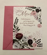 Happy Birthday For You Mom Flowers Wonderful 5  x7  Hallmark Greeting Card
