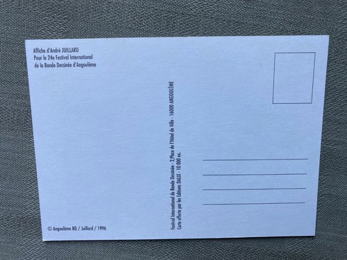 JUILLARD CARTE POSTALE FESTIVAL ANGOULÊME 1997 TL 10 000 EX EN ÉTAT NEUF - Photo 2 sur 2