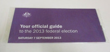 2013 - Federal Election - Official Guide - Australian Electoral Commission - New