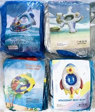 4 X Baby Inflatable Swimming Float Seat Boat Pool Swim Ring Toddler Kids Pool