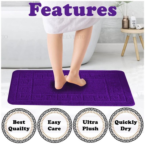 MEMORY LOOP BATH MAT SET PEDESTAL NON SLIP SUPER SOFT TOILET BATHROOM RUG 2PC - Picture 267 of 341