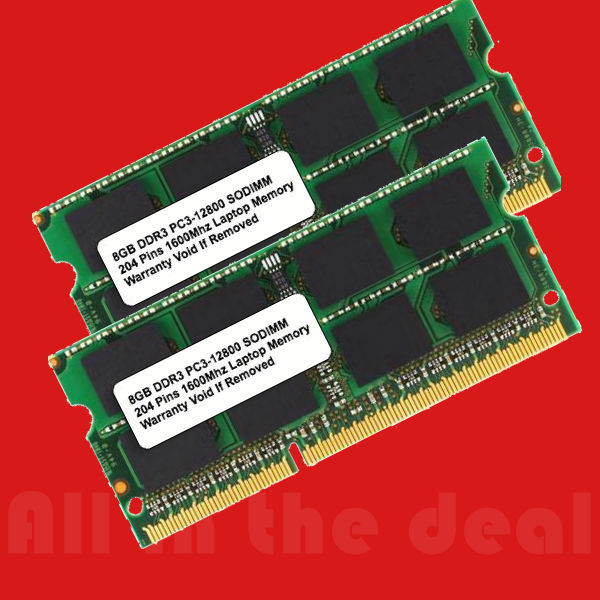 16GB 2X 8GB SODIMM DDR3 Laptop PC3-12800 12800 1600MHz 1600 204