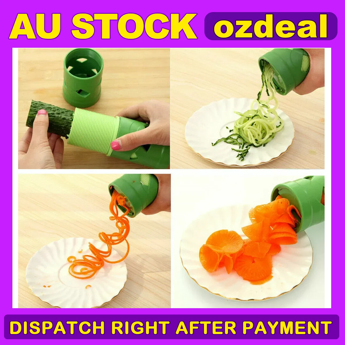 Best 2Pcs Fruit Vegetable Peeler Spiralizer Cutter Twister Food Spiral Slicer AD