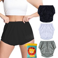 3Pack Adult Washable Incontinence Underwear Diaper Pants Reusable Leak-proof