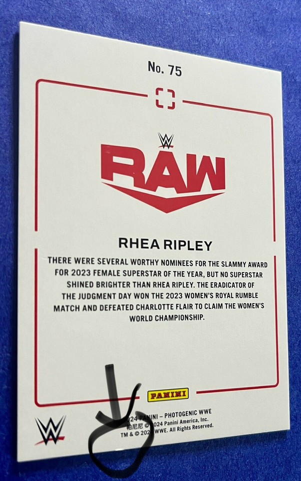 Rhea Ripley 2024 Panini Photogenic WWE FOTL SWIRL PARALLEL Card 75 /6