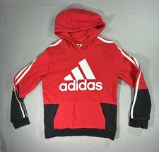 Adidas Hoodie Sweatshirt Red and Black Youth Large