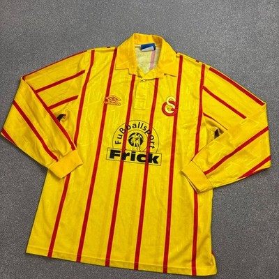 サイン入り 90-92 UMBRO パルマ ゴールキーパー ユニフォーム VINTAGE Galatasaray Shirt Adult Large Yellow 1992–1994 Umbro