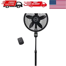 Elegant Oscillating Pedestal Fan with Remote Control & Timer – 54" Black