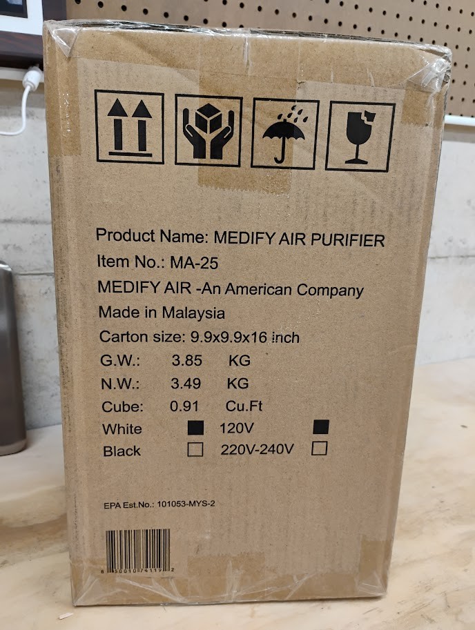 Medify Air Medical Grade HEPA Table Top Personal Air Purifier MA-25,NEW, White