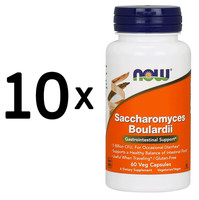 10 X NOW Foods Saccharomyces Boulardii - 60 Vcaps (355,53 Eur/Kg)