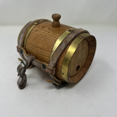 St. Bernard Rescue Barrel Whiskey Collar / Wood Canteen