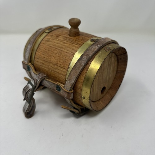 St. Bernard Rescue Barrel Whiskey Collar / Wood Canteen