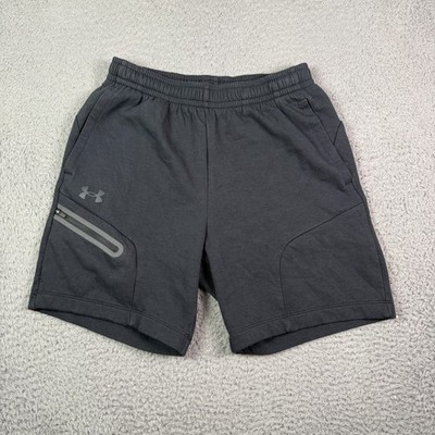 Under Armour UA Unstoppable 7'' Tech Fleece Shorts Mens S Black Sweat Zip Pocket