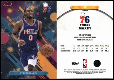 2025-26 Finest #29 Tyrese Maxey