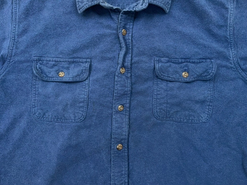 Field Stream Shacket Men's XXL Blue Flannel Chamois Button-Up Workwear - VTG - Picture 7 of 8