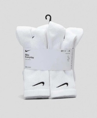 Nike Everyday Plus Max weiß gepolsterte Crew-Socken - (6 Paar) Herren Größe Large