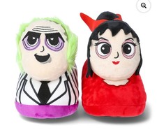 Beetlejuice Slippers Womens Size 5/6 Ground Up Beetlejuice Lydia Deetz Slip On