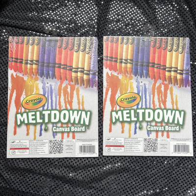 Lot/ 2 Crayola Meltdown Canvas Board Easy Fun Craft Projects White 8.5x11.5