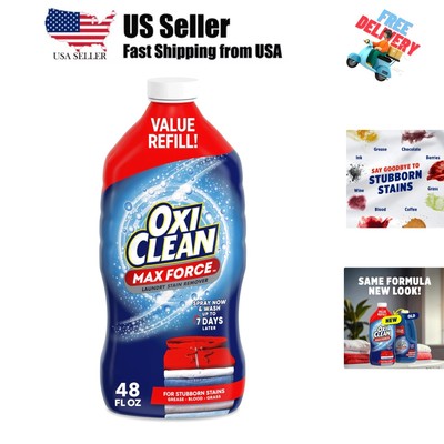 Max Force Laundry Stain Remover Spray Refill, 48 fl oz