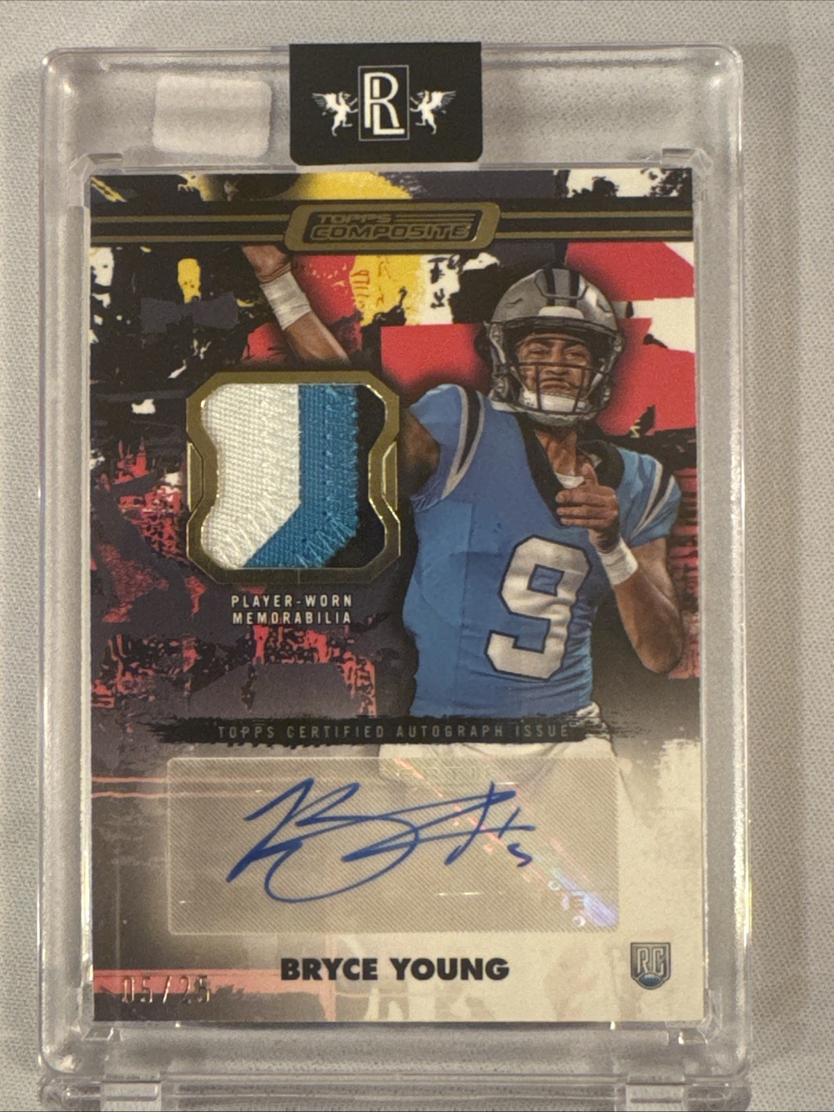 Bryce Young Topps Composite Composite Swatch Autographs Vertical #BY Gold