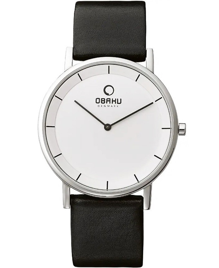 Obaku Unisex Armbanduhr mit Echt Lederband elegant Geschenk für Damen und Herren