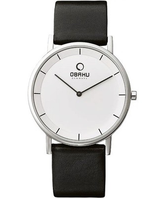 Obaku Unisex Armbanduhr mit Echt Lederband elegant Geschenk für Damen und Herren