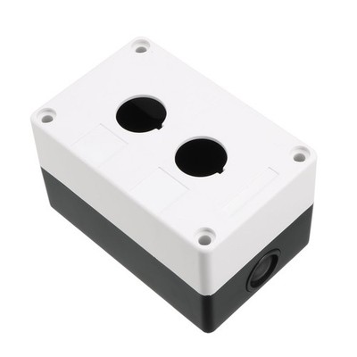 Push Button Switch Control Station Box 22mm 2 Button Hole Waterproof White Black