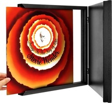 ONE WALL 12 x 12 Inch Vinyl Record Frame for Play Display 12X12, Black