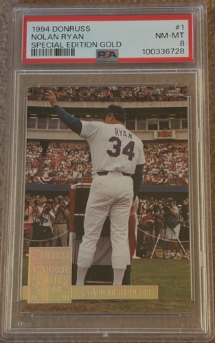 1994 Donruss Special Edition Gold - NOLAN RYAN #1 PSA 8 NM-MT! Strikeout King!