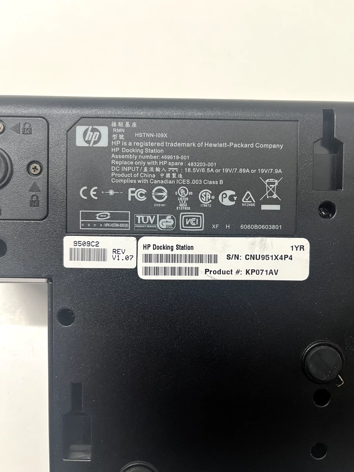 HP Compaq HSTNN-I09X Docking Station KP080AA - 483203-001 Laptop Port Replikator - Bild 3 von 3