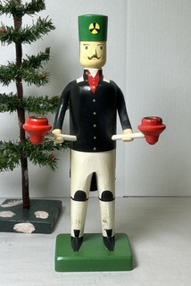 1379/26 Alter Bergmann Figur Berghäuer Brotteigarme Kerzenhalter Erzgebirge