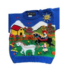 aCcento handmade textured cotton farm toddler sweater made in Peru