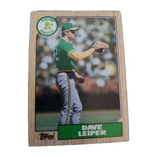 1987 Topps Dave Leiper #441 Rookie Card RC Oakland A’s Wood Grain VTG