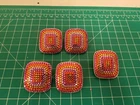 Vintage Clip On Earrings Lot 5 Rhinestone Gold Tone Pink Orange Costume Jewelry