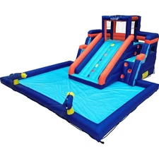  Inflatable Big Water Slides for Kids Backyard, Large Slide and Splash Pool