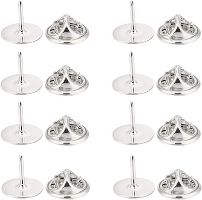 80 Pairs Pin Backs with Blank Pins (10Mm*9Mm), Pin Backings Butterfly Clutch Tie