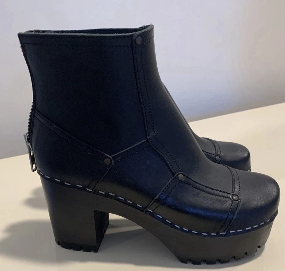 Botines suecos Hasbeens Mikaela de cuero negro talla 37 Foto 2 de 4