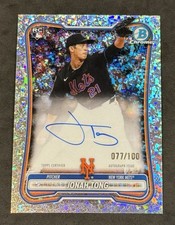 2026 Bowman Chrome Jonah Tong Speckle Refractor Auto 77/100 RC Auto NewYork Mets