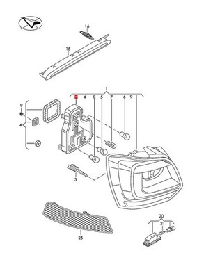 Genuine VW Polo Derby Vento-IND Vento Classic-IND 602 Bulb Carrier 6C0945258A
