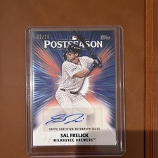 Topps 2025 Series 2 Sal Frelick Brewers Auto Postseason /25 PPA-SR