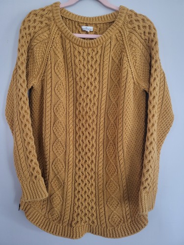 Maglione LL Bean donna giallo senape firma pescatore maglia cavo grande/xl - Foto 4 di 4