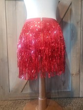 Women Sequin Hip Skirt Sz 8 Fringe Tassel Party Rave Festival Holidays Medium