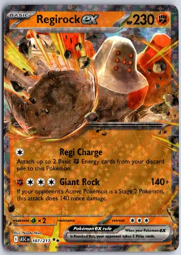 Pokemon Regirock ex 107/217 Double Rare Ascended Heroes Holo NM