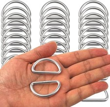 30 Pack 1-1/4 Inch Stainless Steel Welded D-Rings for Hand Bags Ring Dog Leashes