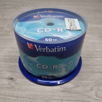 50 Original Verbatim Extra Protection CD-R 52x 700MB 80m Leer CD Discs 43351